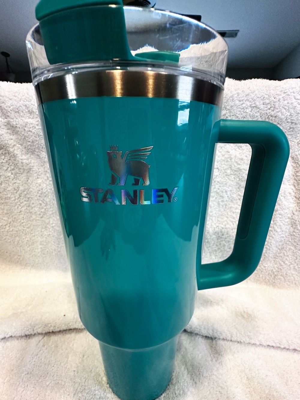 Stanley Teal Travel Mug with Handle - Insulated Drink Tumbler